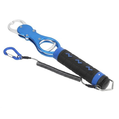 Fish Lip Gripper with Built-in Scale 18kg (39.7 lb) – Portable Fish Controller Tool with Non-Slip Handle for Freshwater & Saltwater Fishing(Blue) - color: Blue