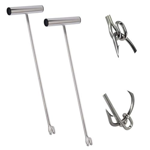 2 Pack Stainless Steel Fishing Hook Remover，Push/Pull Hook Remover，Dehooker Tool,Anti-Lost Saltwater Dehooker Tool Shark Hook Remover - size: 17"