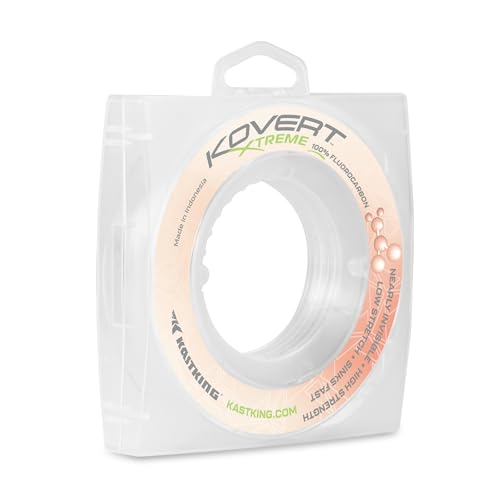 KastKing Kovert 100% Fluorocarbon Fishing Line - Clear Fishing Leader, High Sensitivity, Strong Knot Strength, Shock & Abrasion Resistant, Extreme Clarity, Ultra-Low Visibility, Fast Sinking - color: Kovert Xtreme (Thin & Strong), size: 10LB-200Yds (Clear