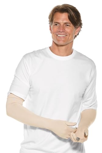 Coolibar Long Full Finger UV Sun Gloves - UPF 50+ Sun Protection - Culebra - color: Beige, size: X-Large