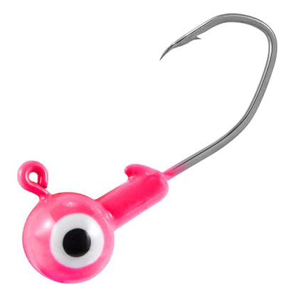 Dr.Fish 20 Pack Fishing Jig Heads, Crappie Jigs Round Ball Sickle Hooks Freshwater Fishing Hook Lures Bass Trout Panfish Bluegill - color: Pink, size: 3/16oz-#2 Hook