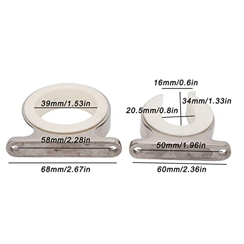 Fishing Rod Holder Bracket, 2PCS Stainless Steel Horizontal Wall Mounted Fishing Rod Rack Ceiling Storage Fishing Pole Holder for Garage/Cabin/Basement/Marine/Automobile/Truck/RV
