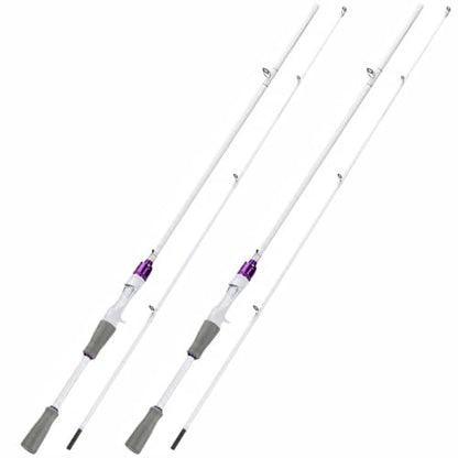 DC Baitcasting Combo, Smart Digital Brake Reel, 4-Section Carbon Rod, Tackle Bag, Line & Lures, Complete Travel Kit for Bass Freshwater - color: Only Casting Rod-2PACKS- 6FT- White