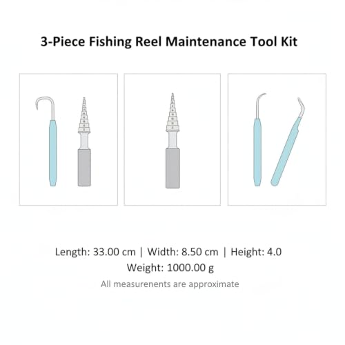 3-Piece Fishing Reel Maintenance Tool Kit - Metal Bearing Remover & Gear Service Set for Spinning and Baitcasting Reels - color: Gold