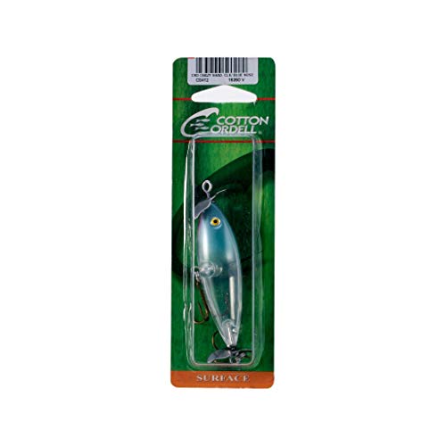 Cotton Cordell Crazy Shad Spinning Topwater Fishing Lure, 3 Inch, 3/8 Ounce - color: Clear Blue Nose