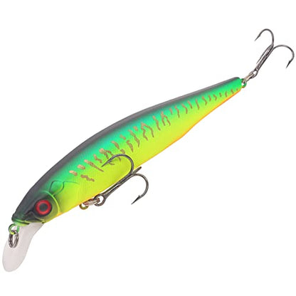 XFISHMAN Jerkbait Kit - Minnow Lure - Suspending - Bass, Smallmouth Bass, Walleye, Largemouth Bass - 1 Piece - color: Mat Tiger, size: 110mm（4-3/8"in）