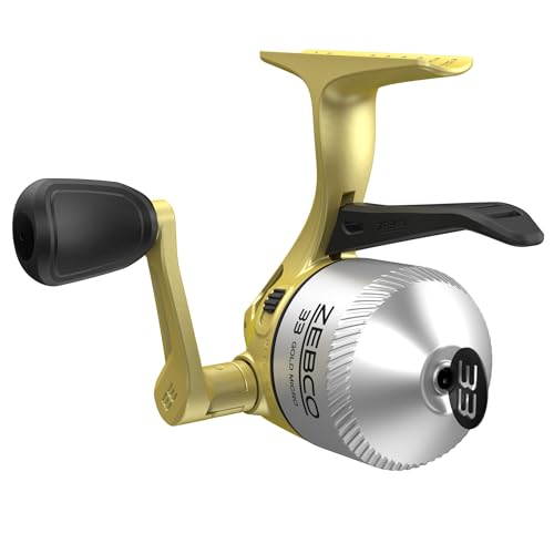 Zebco 33 Gold Spincast Fishing Reel, Changeable Right or Left-Hand Retrieve, All-Metal Gears, Pre-Spooled with Zebco Cajun Fishing Line - size: 10 (Clam Packaging), style: 33 Gold Micro Triggerspin (Clam Pack)