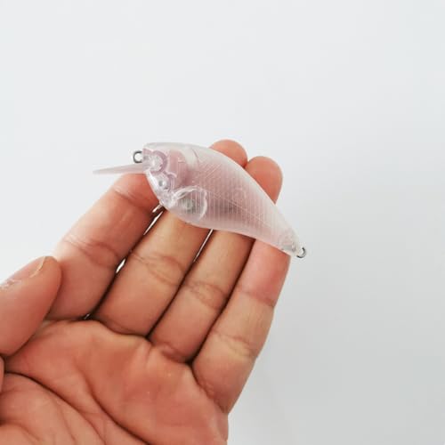 Fishing Lure Blanks Unpainted Fishing Lures,Blank Topwater Popper Lures with Eyes Clear Hard Baits 6.8cm/8g