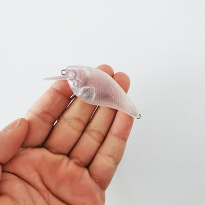 Fishing Lure Blanks Unpainted Fishing Lures,Blank Topwater Popper Lures with Eyes Clear Hard Baits 6.8cm/8g