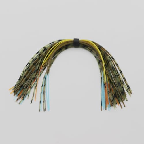 Silicone Jig Skirts Material Squid Rubber Jig Head Lures Spinnerbaits Buzzbaits Fly Fishing Material Crystal Flash bass jig Skirts Replacement Fishing DIY Accessory - color: 20 Bundles-A