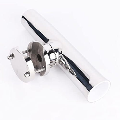 2PCS Stainless Tournament Style Clamp on Fishing Rod Holder for Rails 1-1/4" to 2"