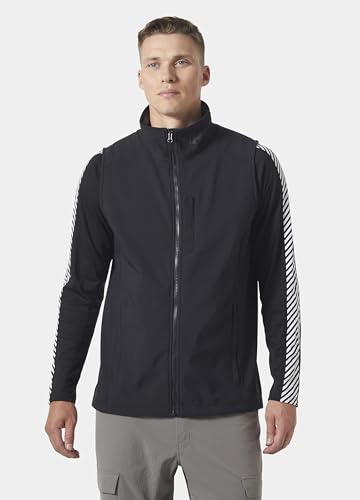Helly-Hansen Paramount Softshell Vest - Men's Fleece Lined, Breathable, Water & Wind Resistant, Lightweight Hiking Outerwear - color: 990 Black, size: X-Large