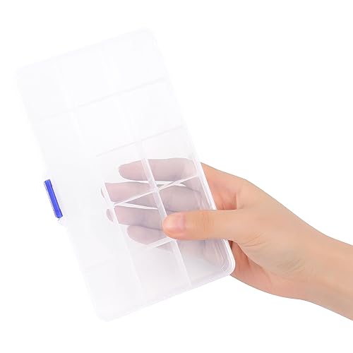 uxcell 3 PCS Plastic Fishing Lure Box Organizer Clear Fishing Tackle Box Trays Small Angling Accessory Case Storage Fishing Bait Box with Dividers, 15 Compartments