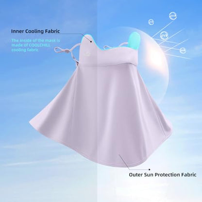 Sun UV Face Mask UPF 50+ Breathable Face Cover Scarf Cooling Neck Gaiter Outdoor Cycling Hiking SLF6M005T - color: Purple