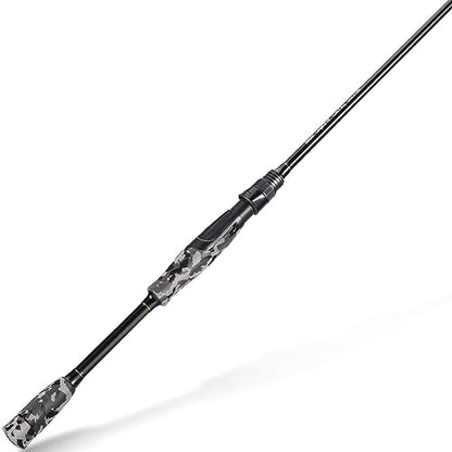 Sougayilang Fishing Rod - Medium 2Pc Graphite Composite Blank Spinning & Casting Rod, Camouflage EVA Grip, Smooth Transition Fishing Pole - color: Grey-Spinning, size: 6'10''-Medium-Moderate