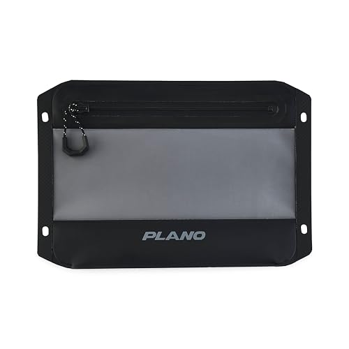 Plano StowAll Waterproof Zip Pouch, Medium, Charcoal, IPX7 Rated Dry Storage with Clear Window, Expandable Base, and Carabiner Loops - style: Medium Waterproof