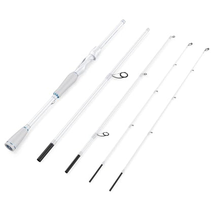 KastKing Centron Lite Travel Fishing Rods, Portable 4/5 Piece Spinning & Casting Rods, Extra Twin-Tip, IM6 Graphite Blanks, Stainless Steel Guides W/Ceramic Rings, Split or Full Rear EVA Handle - size: 6'6"- M- MF(4 Pcs+ Extra Tip), style: Spinning