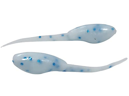 Small Fry 40 Pack (1.75 Inch) Crappie, Panfish, Bass and More - color: White Blue Glitter