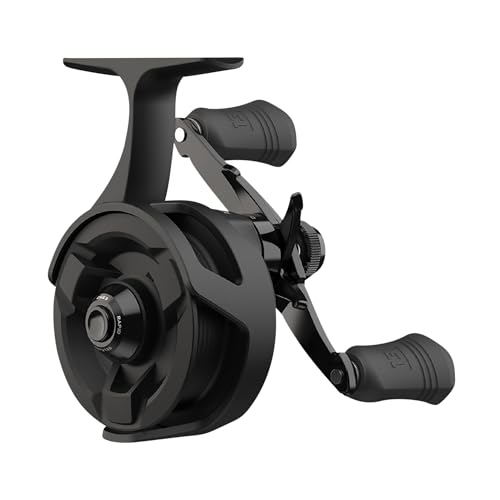 13 Fishing - Descent - Inline Ice Fishing Reel - 2.7:1 Gear Ratio - Left Hand Retrieve (Gen 2) - D2-2.7-LH, Black
