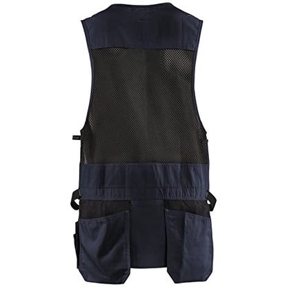 Blaklader Men's Ripstop Kangaroo Mesh Work Vest with Utility Pockets - color: Navy Blue, size: Large