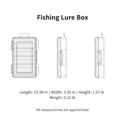 Double-Sided Fishing Lure Box, Slim PU Leather Tackle Organizer for Kayak & Travel, 13 x 3.3 x 1.6 Inches - color: Yellow