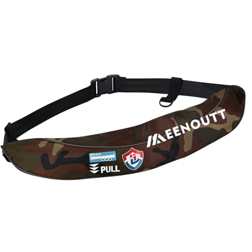 Automatic Inflatable Belt Pack Water Sports Jacket Waist Belt PFD for SUP Paddleboarding Fishing Boating Kayaking（fit 80-330 lbs） (Green camouflage) - color: Green camouflage