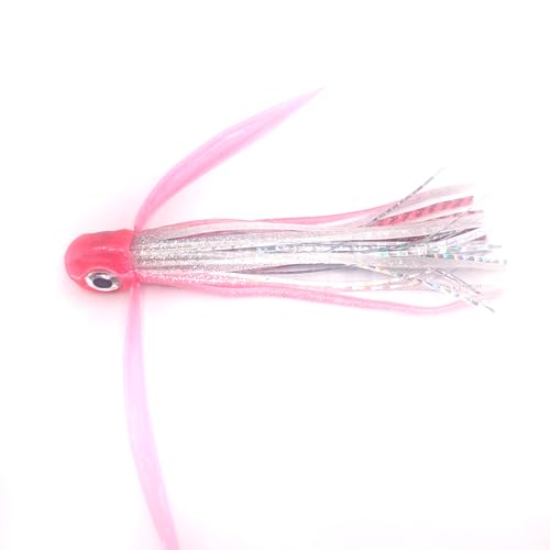 Saltwater Big Game Fishing Lure, for Offshore trolling (FlyBoy) - color: Pink Tiger Sparkle