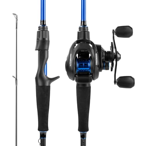 KastKing Centron Fishing Rod and Reel Combo, Spinning & Baitcasting Combos, IM6 Graphite 2Pc Blanks, Stainless Steel Guides with Ceramic Rings, Contoured EVA Handles & Fighting Butt - style: Cast-7' Mh, Right Handed