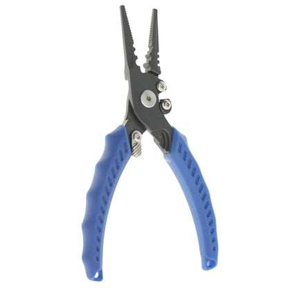 Reaction Tackle Fishing Pliers, Stainless Steel Saltwater Pliers with Braid Cutter, Hook Remover and Crimper, PTFE Coated Coated with Sheath and Lanyard - size: 6" Straight