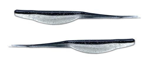 Phat Pak Baits - Drunkin Shad Zoom Super Fluke Style Soft Jerkbait 5" 20ct Soft Plastic Bass Fishing Lure - color: Clear Water Black Shad
