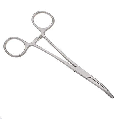 SURGICAL ONLINE 2-Piece Curved & Straight 7" Hemostat Set - Stainless Steel Locking Tweezer Clamps - Ideal Hemostats for Nurses, Fishing Forceps, Crafts and Hobby - size: 7"
