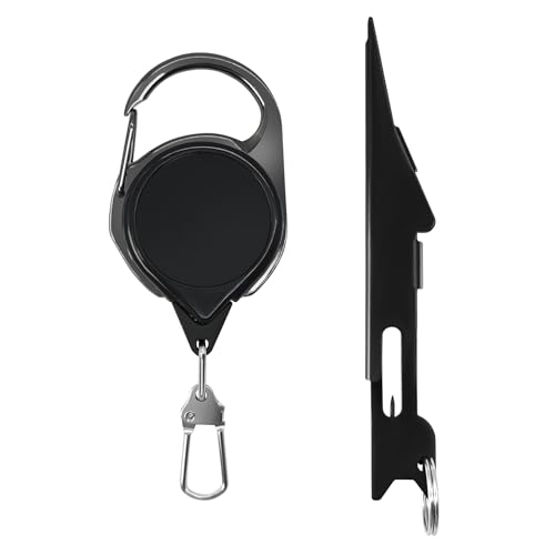Fishing Knot Tying Tool with Retractable Lanyard & Built-in Knot Pick, 2-in-1 Quick Knot Tool for Fly Fishing Nippers, Freshwater Saltwater Anglers