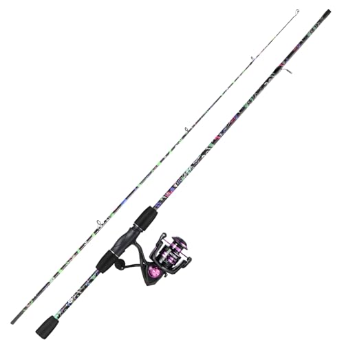 Sougayilang Fishing Rod Reel Combo, 2 Pieces Light Weight Spinning Rod with Bright Powerful Smooth Fishing Reel,Good Starter Combo for Bass Freshwater - color: Colorful
