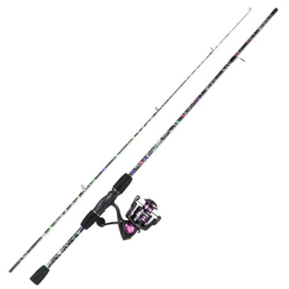Sougayilang Fishing Rod Reel Combo, 2 Pieces Light Weight Spinning Rod with Bright Powerful Smooth Fishing Reel,Good Starter Combo for Bass Freshwater - color: Colorful