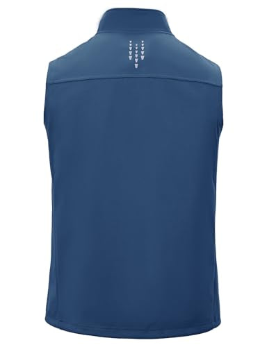 TBMPOY Men's Lightweight Softshell Vests Windproof Sleeveless Jackets Golf Outdoor Outerwear Summer Hiking Travel Cycling - color: Blue, size: Small