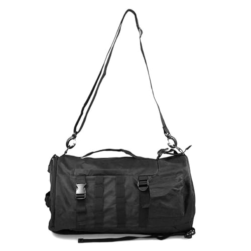 HURRISE Fishing Tackle Bag, Multifunctional Large Capacity Fishing Backpack Outdoor Travel Camping Fishing Rod Reel Tackle Bag Shoulder Bag Luggage Bag (Black) - color: Black