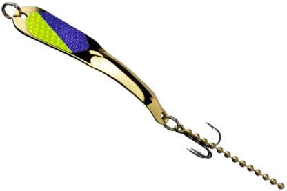 IRON DECOY Steely Fishing Lure Spoon, Casting, Trolling, Jigging, Ice, Lake, River, Stream, Freshwater, Trout, Bass, Walleye, Salmon, Crappie, Pike - color: Gold Purple Chartreuse, size: 1/2 OZ