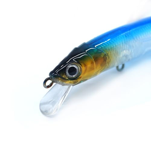 SEASKY Floating Minnow Bass Bait Laser Top Water Lures, Jerk Baits for Bass Fishing, Topwater Baits for Bass Trout Freshwater 3 9/16", 5/16oz Minnow - color: 01