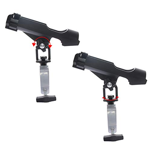 Croch Fishing Rod Holder Boat Rods Holder Folding Holder with Large Clamp Opening 360 Degree Adjustable Fishing Rod Racks Fishing Rod Holder 2 pcs
