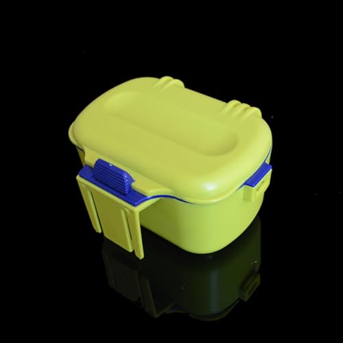 Dual-Layer Portable Fishing Bait Storage Box Worm Bait Holder Case with Clip Large Capacity Yellow Live Container Suitable for Outdoor Fishing Trips