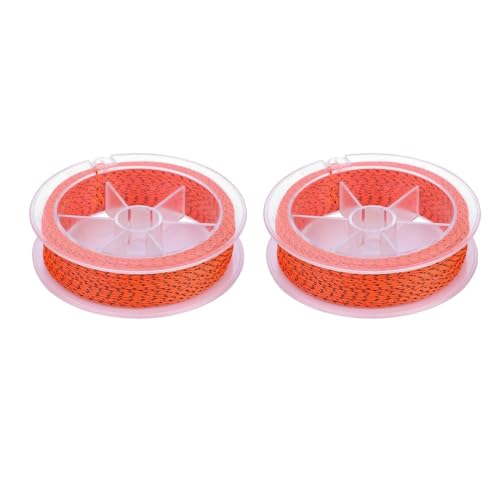 2PCS 164ft Fly Fishing Line – 8-Strand Line Floating Backing for Freshwater & Saltwater, High-Visibility Colors - color: Orange&Black-30lb