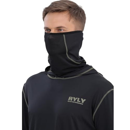 Fishing Shirts for Men,Long Sleeve Rash Guard Shirts Sun Protection Hoodie Athletic Running Hiking Shirt 1/2 Packs - color: Navy and Black, size: Small