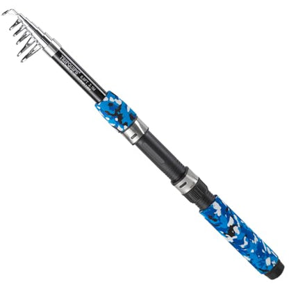 Tripquips 6.9FT Telescopic Fishing Rod - Lightweight Spinning Fishing Pole for Freshwater and Saltwater Anglers - color: BLUE