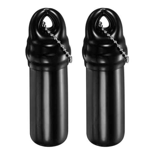 uxcell Floating Keychain, Float Key Ring Holder with Waterproof Container, Float Key Pendant for Fishing - color: Black