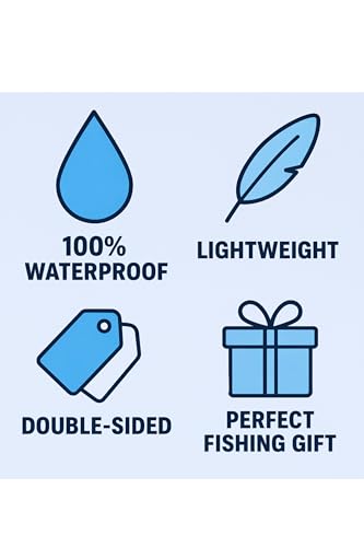 Fishing Knot Tying Chart Set - Waterproof Quick Reference Guide | Waterproof Guide to 54 Essential Fishing Knots, Double-Sided, Easy to Read, Perfect for Beginners, Great Fishing Gift