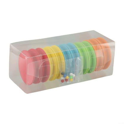 10-Pack EVA Foam Fishing Line Winder Set with Pins 65x17mm Rig Spools for Tackle Organization and Storage in ABS Box