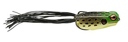 BOOYAH Poppin' Pad Crasher Topwater Bass Fishing Hollow Body Frog Lure with Weedless Hooks - color: Bullfrog