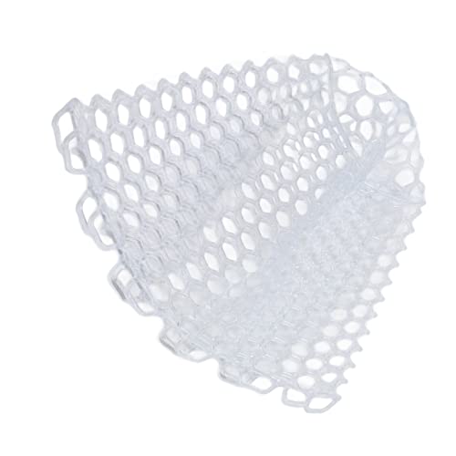 Fly Fishing Landing Net, Collapsible Clear Rubber Replacement Bag with Soft Mesh for Angler, White 21cm Depth