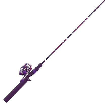 Zebco Splash Spincast Reel and Fishing Rod Combo, Fiberglass Rod, Ball Bearing System, All Metal Gears, 8-Pound Line - color: Tidepool Purple