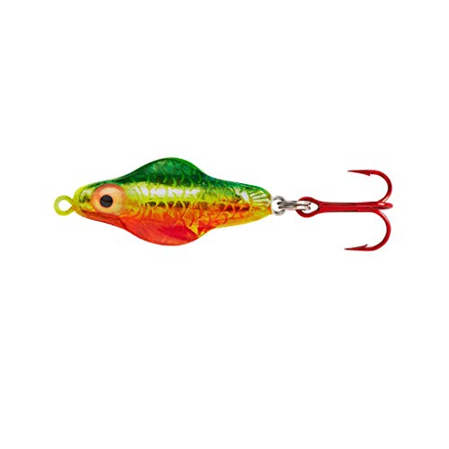 Lindy Rattl'N Flyer Spoon Hybrid Ice Fishing Lure Jigging Spoon - color: Fire Tiger, size: 1/8 oz